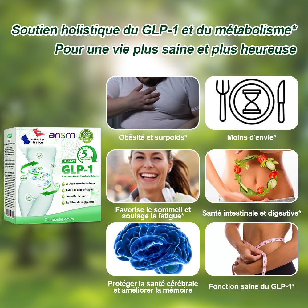 Vente directe en magasin phare recommandée par l'ANSM LERCEA® GLP-1 ampoule buvable équilibre métabolique Obésité, maladies cardiovasculaires, diabète, syndrome d'apnée du sommeil, problèmes articulaires, etc.🔥🔥