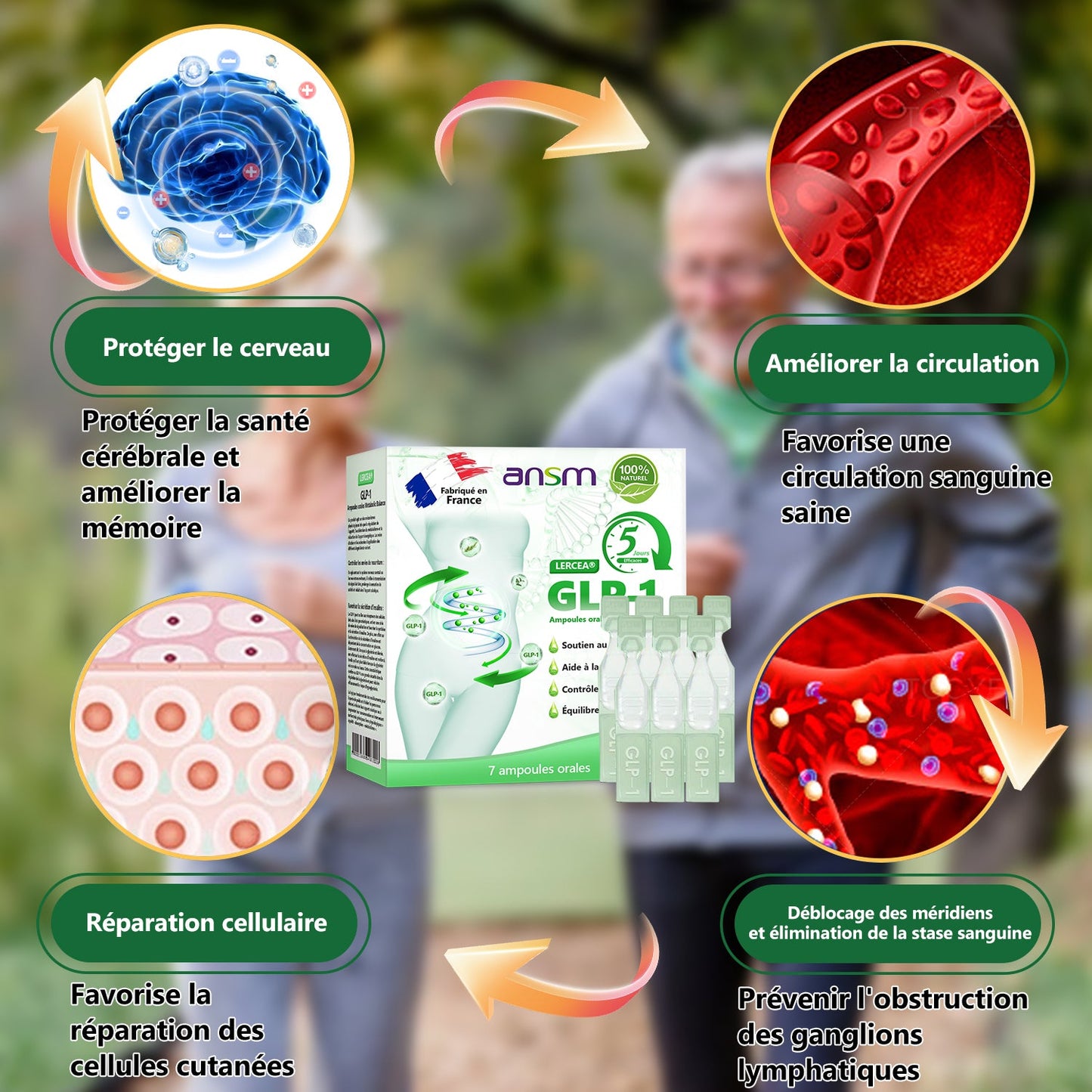 ⭐Vente directe en magasin phare recommandée par l'ANSM LERCEA® GLP-1 ampoule buvable équilibre métabolique Obésité, maladies cardiovasculaires, diabète, syndrome d'apnée du sommeil, problèmes articulaires, etc.🔥🔥