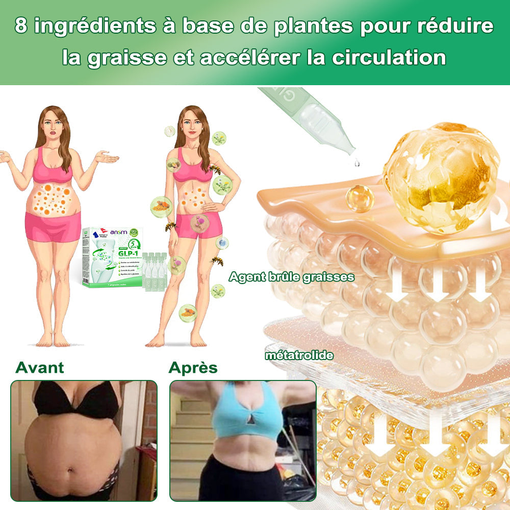 Vente directe en magasin phare recommandée par l'ANSM LERCEA® GLP-1 ampoule buvable équilibre métabolique Obésité, maladies cardiovasculaires, diabète, syndrome d'apnée du sommeil, problèmes articulaires, etc.🔥🔥