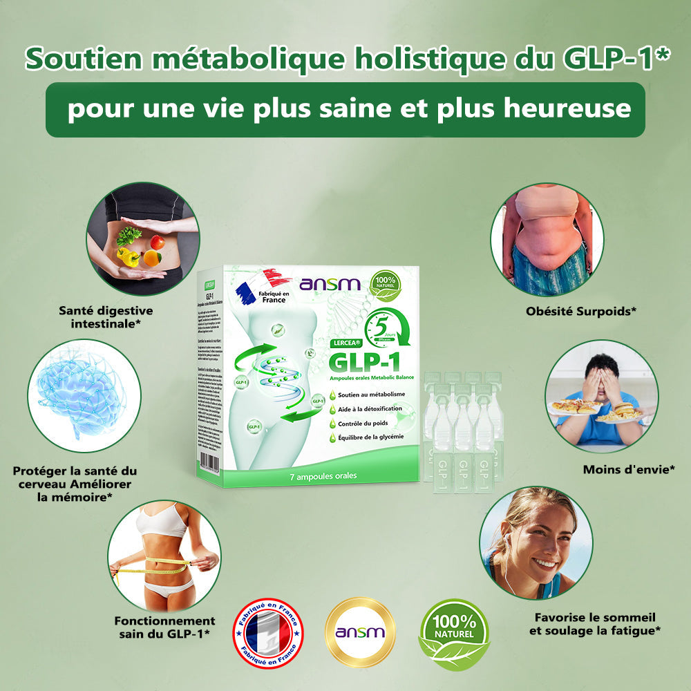 Vente directe en magasin phare recommandée par l'ANSM LERCEA® GLP-1 ampoule buvable équilibre métabolique Obésité, maladies cardiovasculaires, diabète, syndrome d'apnée du sommeil, problèmes articulaires, etc.🔥🔥